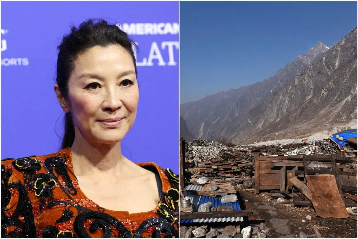Actress Michelle Yeoh experienced an earthquake in Nepal on April 25, 2015, when she was there visiting local organisations. 