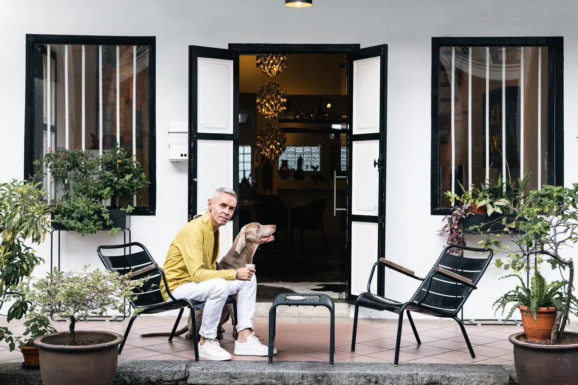 Mr Fabian Forni at his shophouse home in Rochor. 
