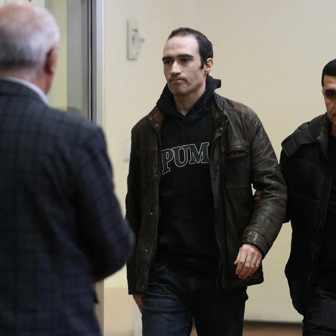 French national Martin Ryan, accused of espionage, attends a court hearing in Baku, Azerbaijan January 6, 2025. REUTERS/Aziz Karimov