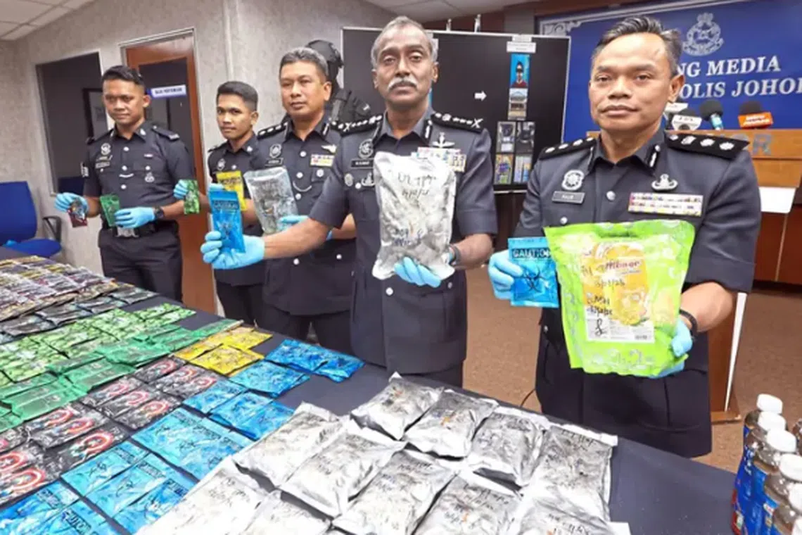 Police seized fake items such as bank notes, bank cards and a car grant during raids. 
