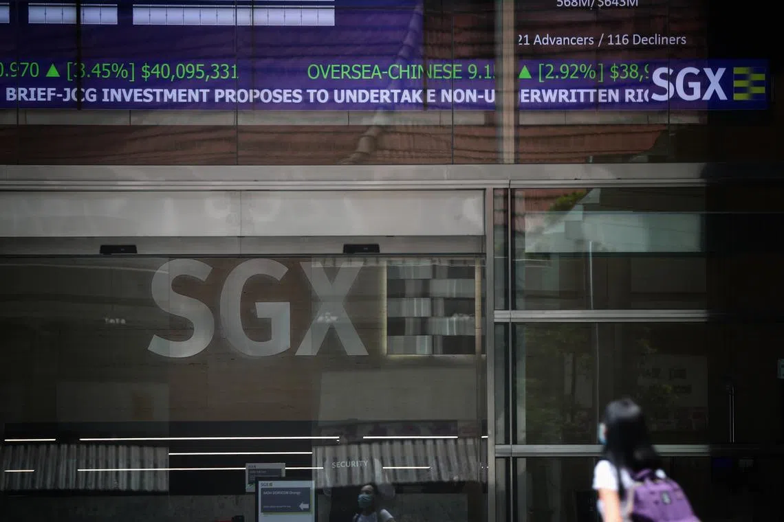 The Straits Times Index climbed 0.4 per cent or 14.48 points to 3,275.28.