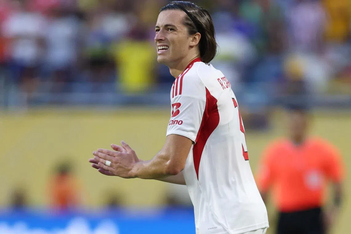 Soccer Football - FIFA Club World Cup - Group C - Boca Juniors v Benfica - Hard Rock Stadium, Miami Gardens, Florida, U.S. - June 16, 2025  Benfica's Alvaro Fernandez Carreras reacts REUTERS/Hannah Mckay/File Photo