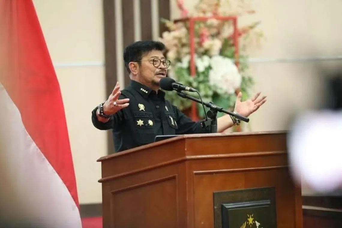 Former agriculture minister Syahrul Yasin Limpo was accused of extorting ministry officials 44 billion rupiah (S$3.6 million) to pay for his personal spending.