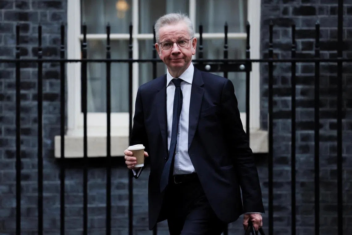 British Secretary of State for Levelling Up, Housing and Communities, Michael Gove leaves Downing Street in London, Britain, May 22, 2024. REUTERS/Hollie Adams