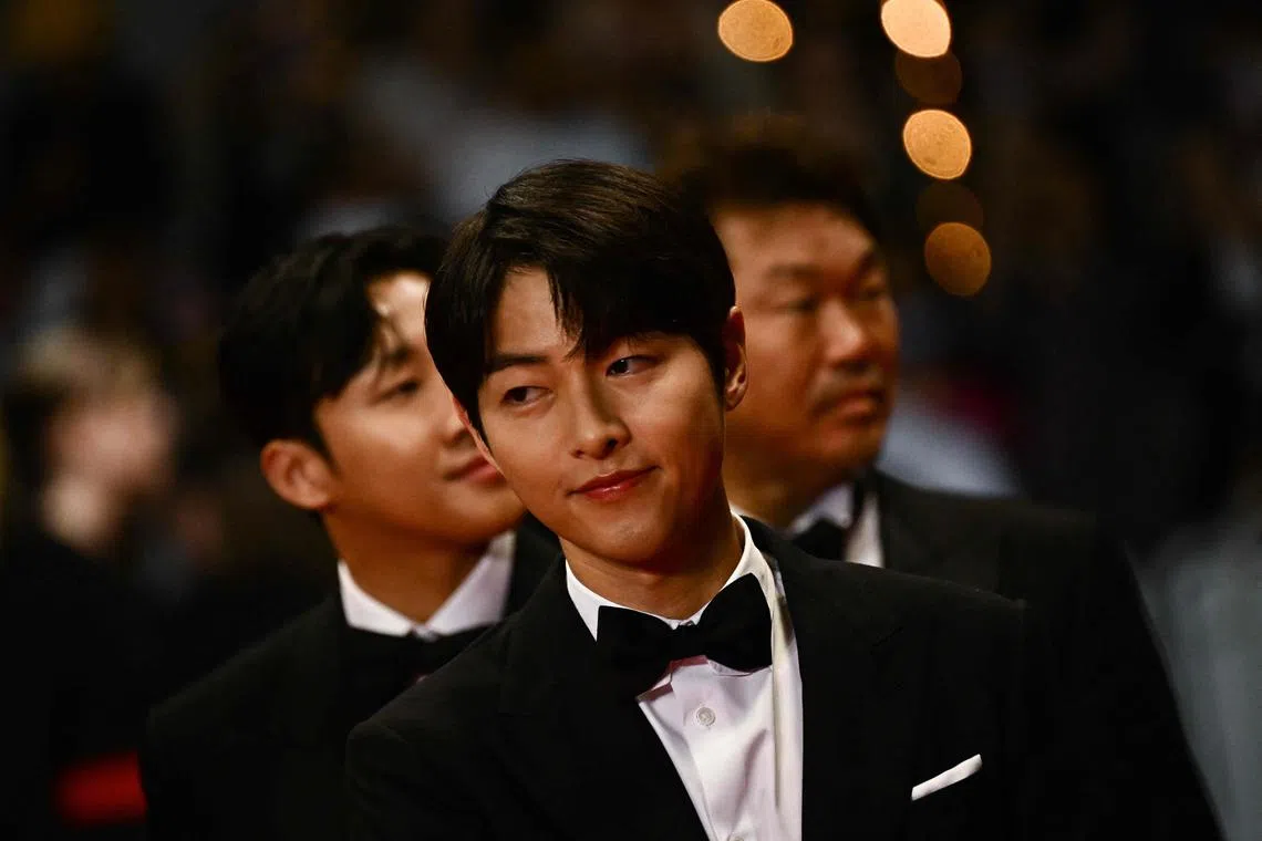 South Korean actor Song Joong-Ki arrives for the screening ofHopeless at the Cannes Film Festival on Wednesday.