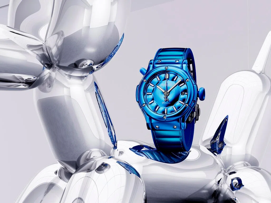 Artist Jeff Koons lets Balloon Dog off the leash and onto a Hublot