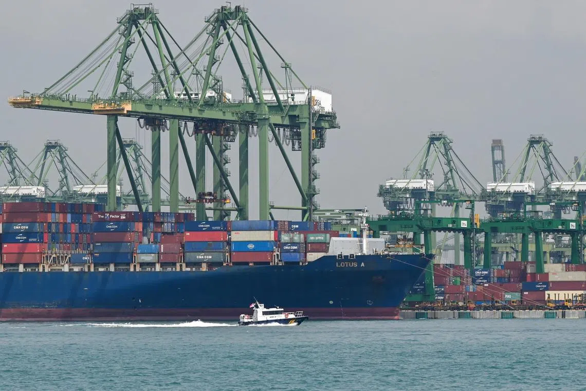 Singapore’s goods imports were down 9.7 per cent year on year in the first half.