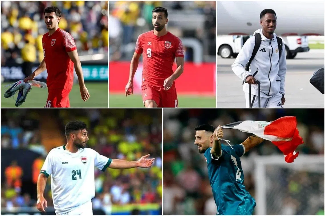 (Clockwise from top left) Jordan's Mohammad Abualnadi, Noor Al-Rawabdeh, Curacao's Gervane Kastaneer, Iraq's Rebin Sulaka and Frans Putros.