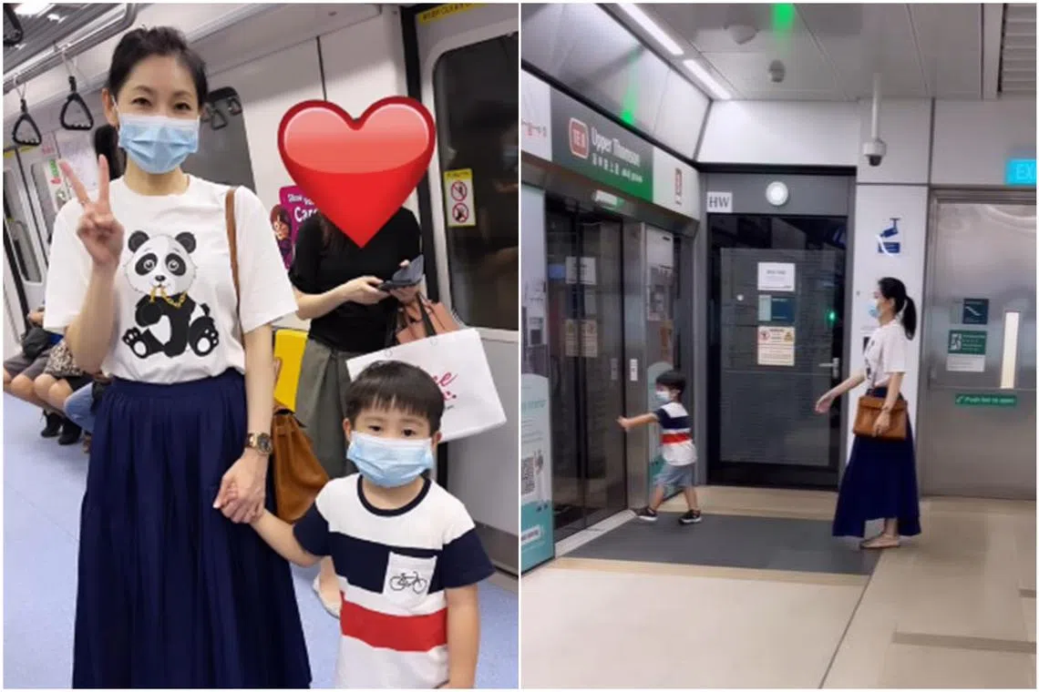 Sharon Au posted a video of herself with her godson Ethan on the train on Instagram on Tuesday.