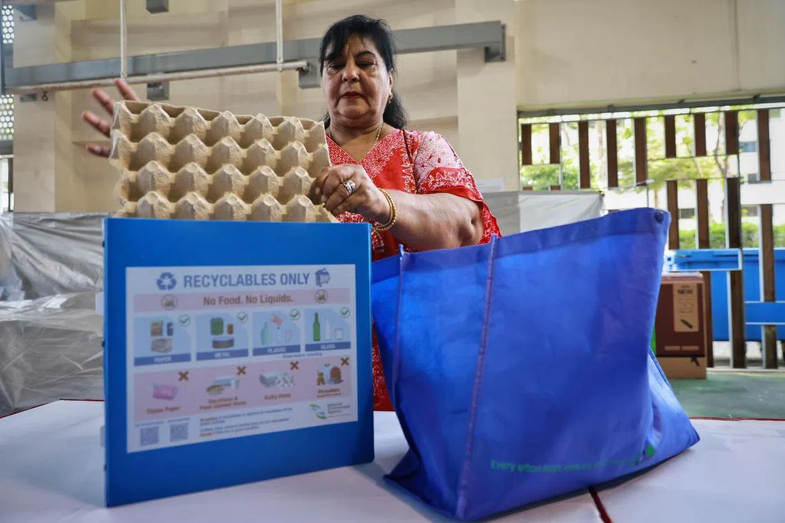 Ms Jeeto Kaur was among the first to collect a Bloobox at Hong Kah North Community Club on Sunday.