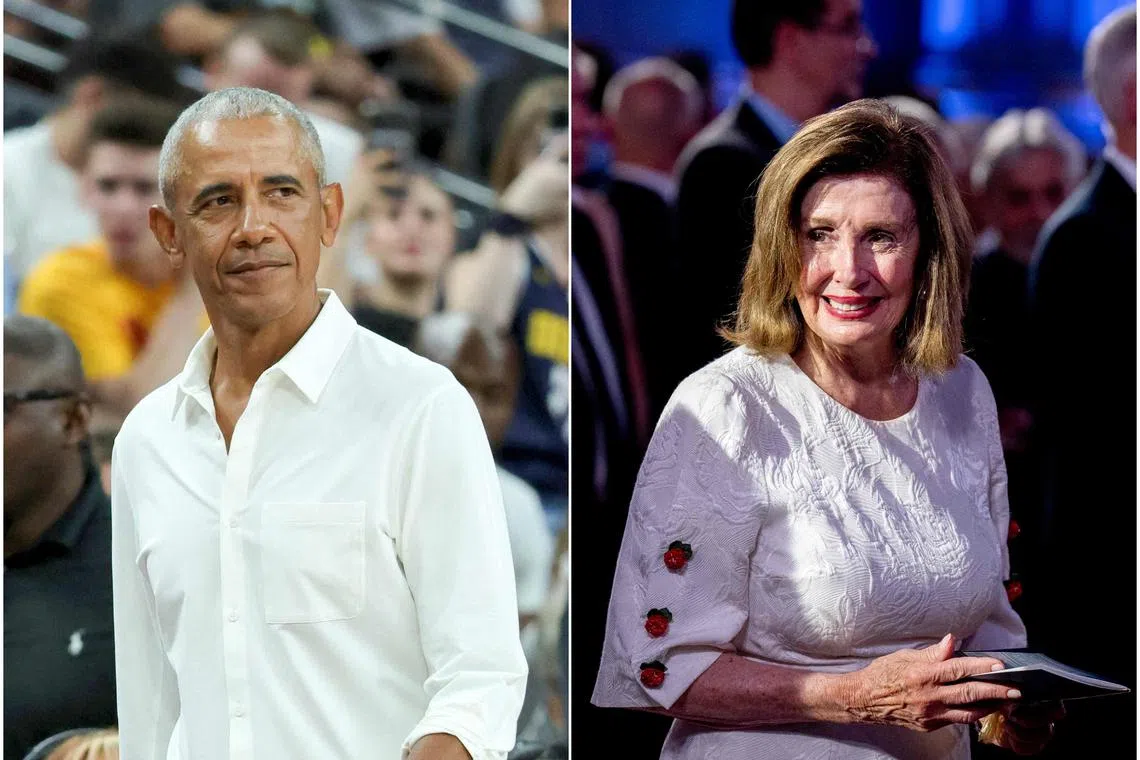 Mr Barack Obama and Ms Nancy Pelosi have spoken privately about US President Joe Biden and the future of his 2024 campaign. 