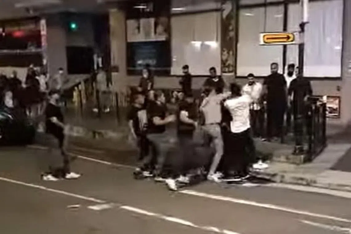 The fight spilled onto two roads near Orchard Towers in August 2022.