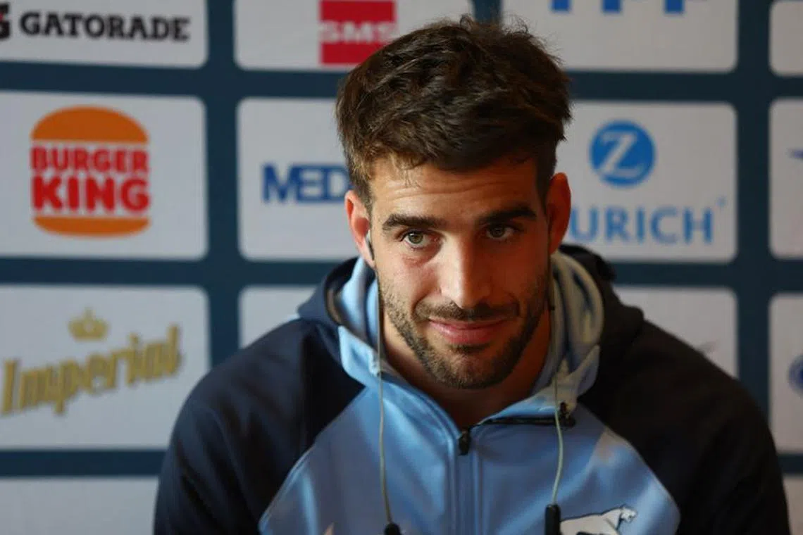 FILE PHOTO: Rugby Union - Rugby Championship - Argentina Team Announcement - Rosebank Hotel, Johannesburg, South Africa - July 27, 2023 Argentina's Juan Cruz Mallia during a press conference REUTERS/Siphiwe Sibeko