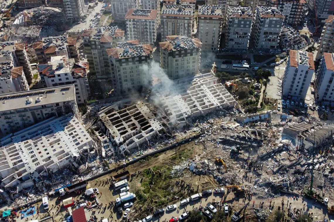 Ronesans Residence, a block of high-rise luxury flats, toppled over in Antakya city, Hatay province, sparking fury on social media.