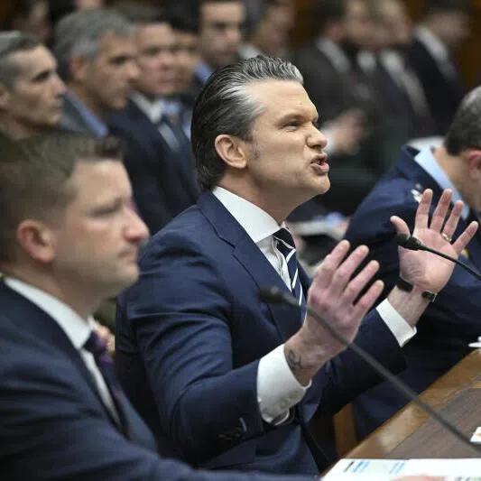 US Defense Secretary Pete Hegseth testifies on April 29 during a House Armed Services Committee hearing on Capitol Hill in Washington DC.