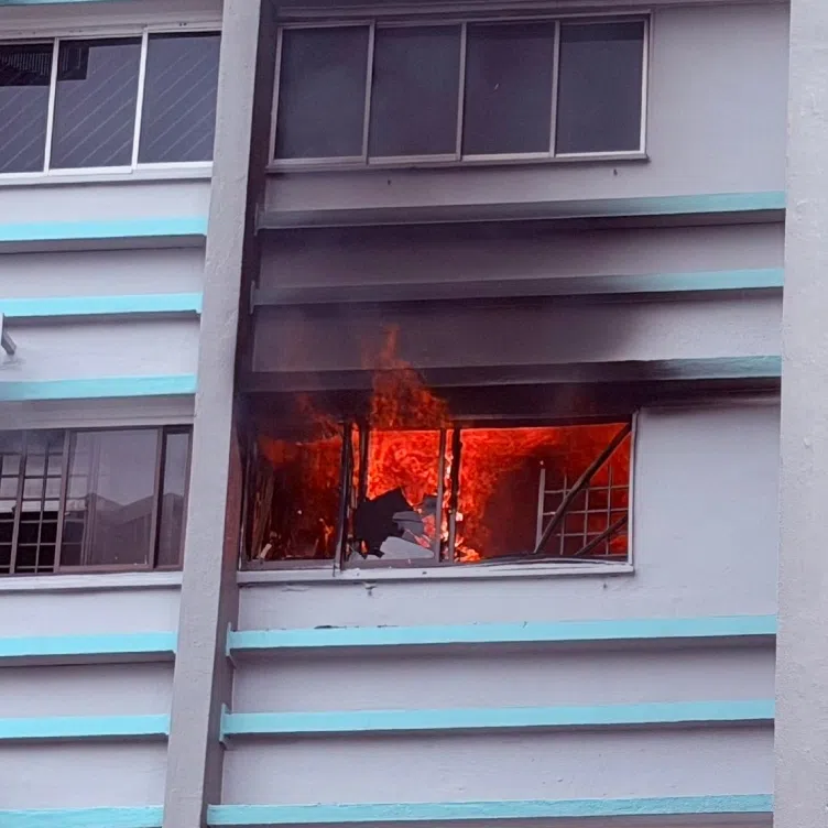 SCDF said in a Facebook post that it was alerted to the blaze at Block 254 Ang Mo Kio Avenue 4 at about 10.45am.