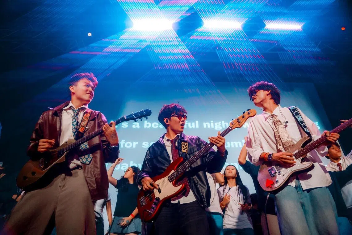 A youth band performing at the Ground Theatre in *Scape.