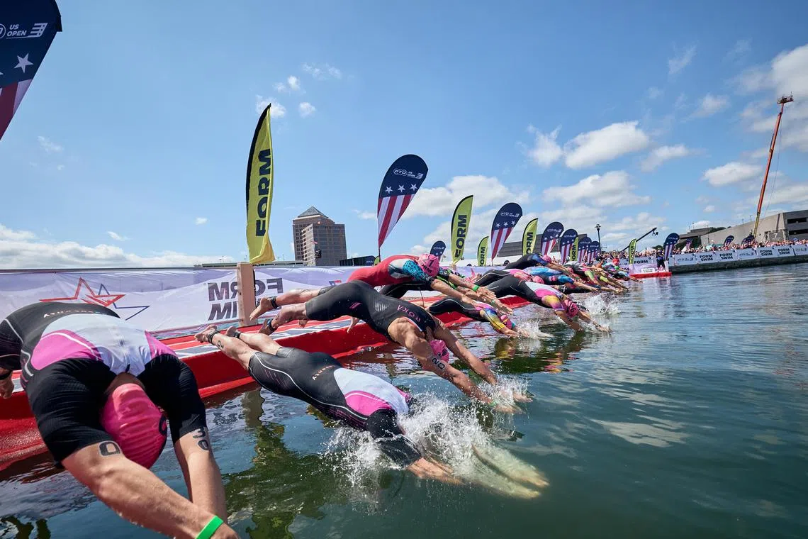 Swim start at the PTO US Open triathlon in Dallas 17 Sept '22 

Credit: PTO
For use with credit