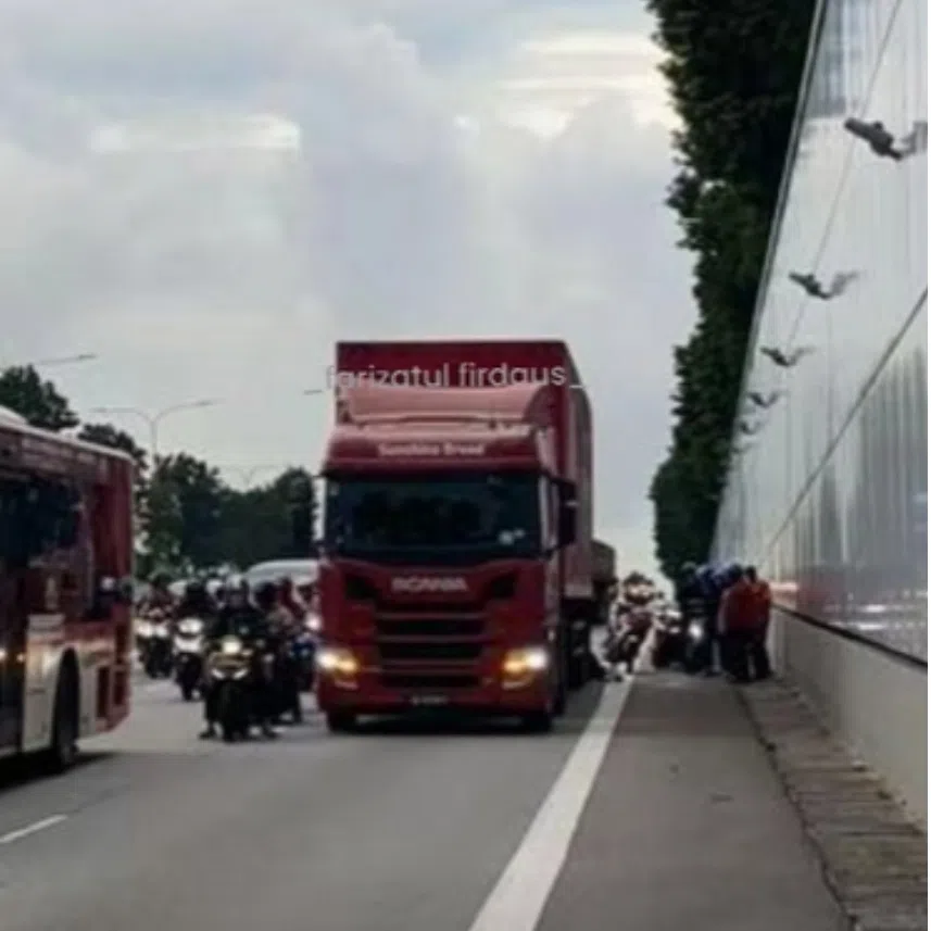 The police said they were alerted to the accident involving a motorcycle and a trailer truck at about 6.15pm on Oct 3.