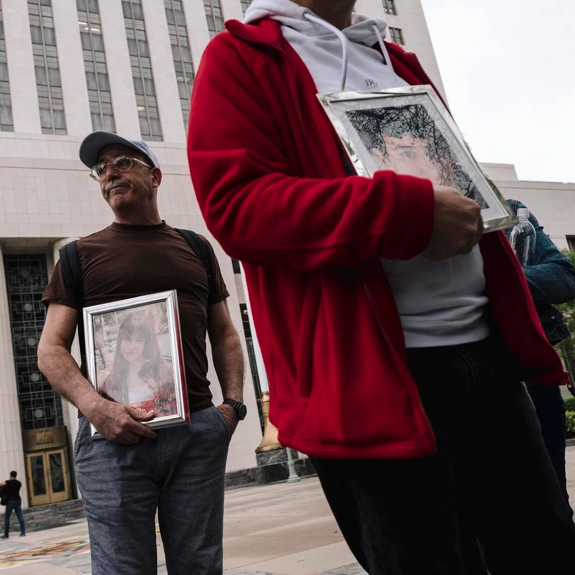 Representatives of families who have filed complaints against major platforms in the United States had camped out in the rain outside the courthouse to secure seats.