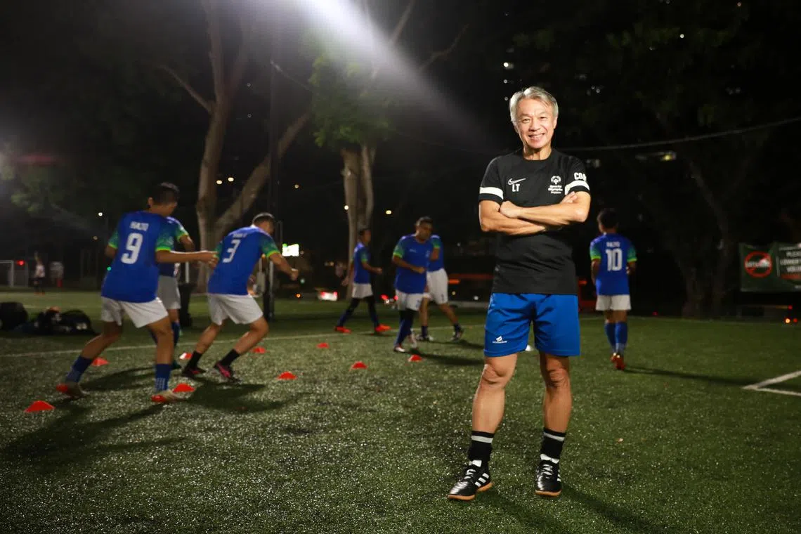 ST20230517_202391184081/smsport/Ryan Chiong

Volunteer coach Lionel Teo and the Special Olympics football team at a friendly match against East Coast United FC, held at the Shelton International College futsal pitch on May 17, 2023.

Come June, the team will be heading for the Special Olympics World Games, held in Berlin.