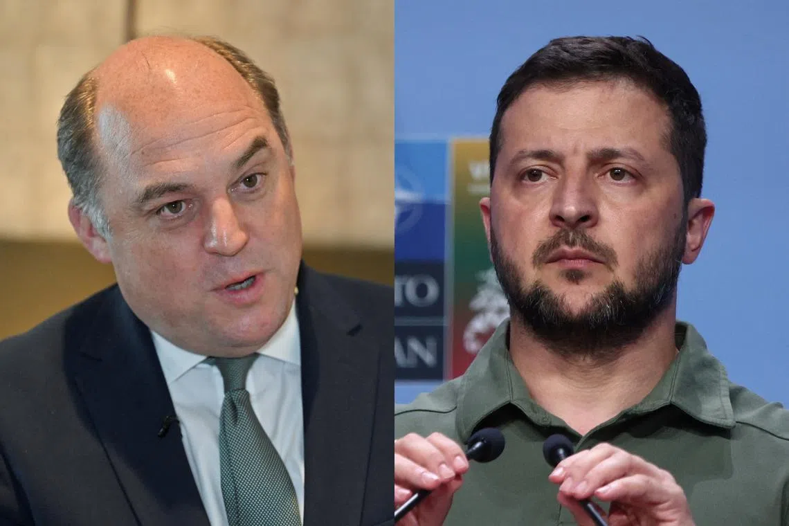 British Defence Secretary Ben Wallace (left) and Ukrainian President Volodymyr Zelensky attended a Nato summit in Lithuania..