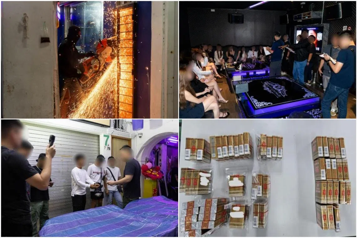 Law enforcement agencies targeted entertainment districts like Little India, Boat Quay, Geylang and Chinatown.