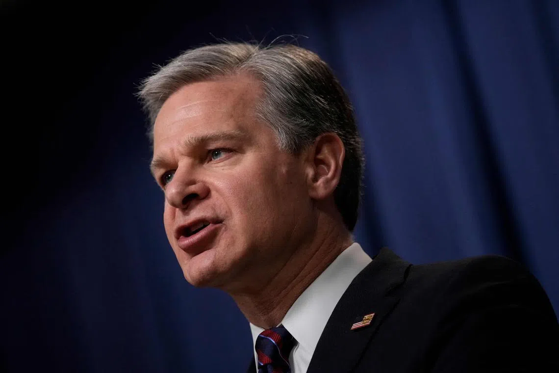 FBI Director Christopher Wray told Congress in November he was deeply concerned about Beijing setting up unauthorised “police stations” in US cities.