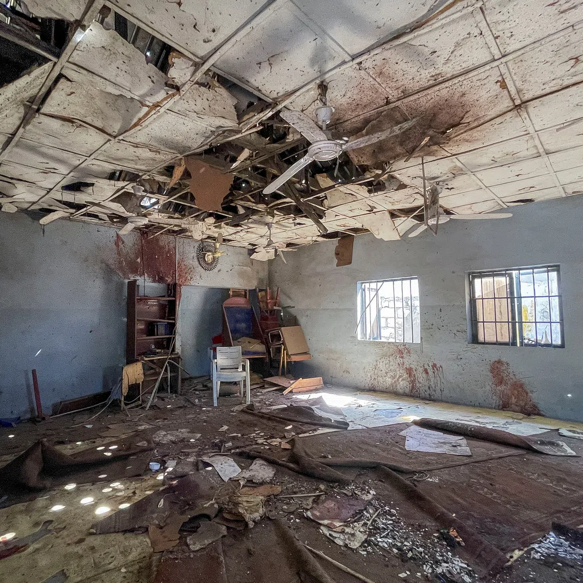 Remnants are seen inside the Al-Adum Jumaat Mosque a day after an explosion that struck the mosque following evening prayers near Gamboru Market in Maiduguri, Borno State, Nigeria, December 25, 2025. REUTERS/Ahmed Kingimi