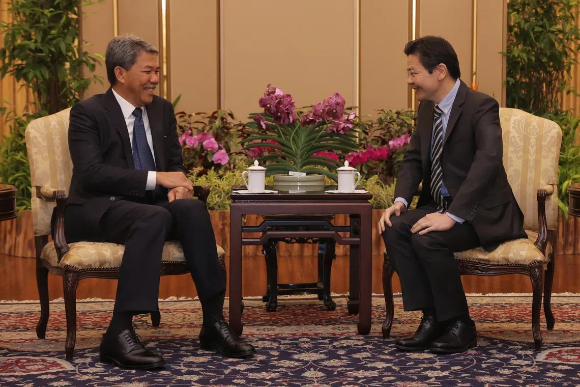 Malaysian Foreign Minister Mohamad Hasan calling on PM Lawrence Wong at the Istana on May 28.
