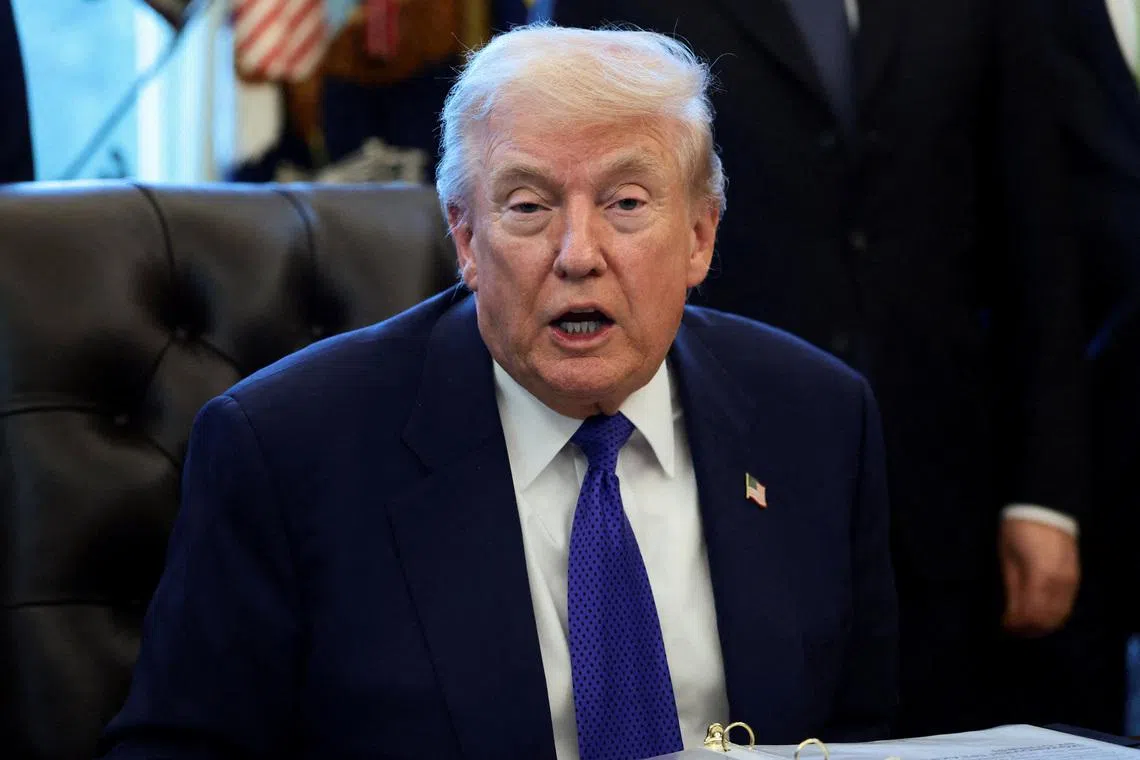 US President Donald Trump speaks on the day he announced the creation of a critical mineral reserve, in the Oval Office at the White House, February 2, 2026.