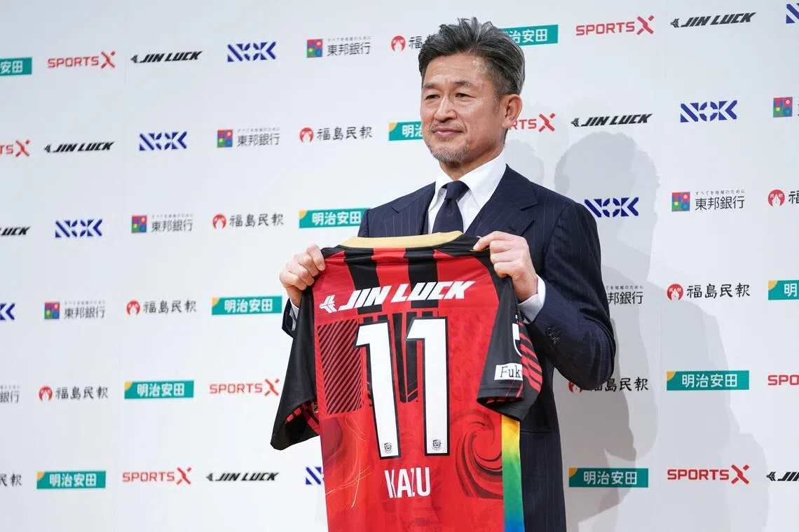 Kazuyoshi Miura, 58, has signed for the J-League's Fukushima United.