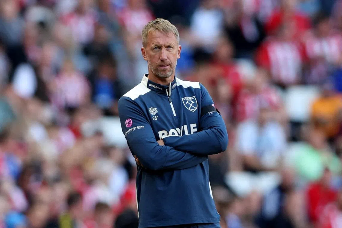 FILE PHOTO: Soccer Football - Premier League - Sunderland v West Ham United - Stadium of Light, Sunderland, Britain - August 16, 2025 West Ham United manager Graham Potter REUTERS/Scott Heppell/File Photo