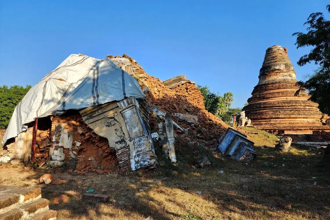 Signs of destruction from the March 2025 earthquake pictured in Mandalay, Myanmar, recently.
