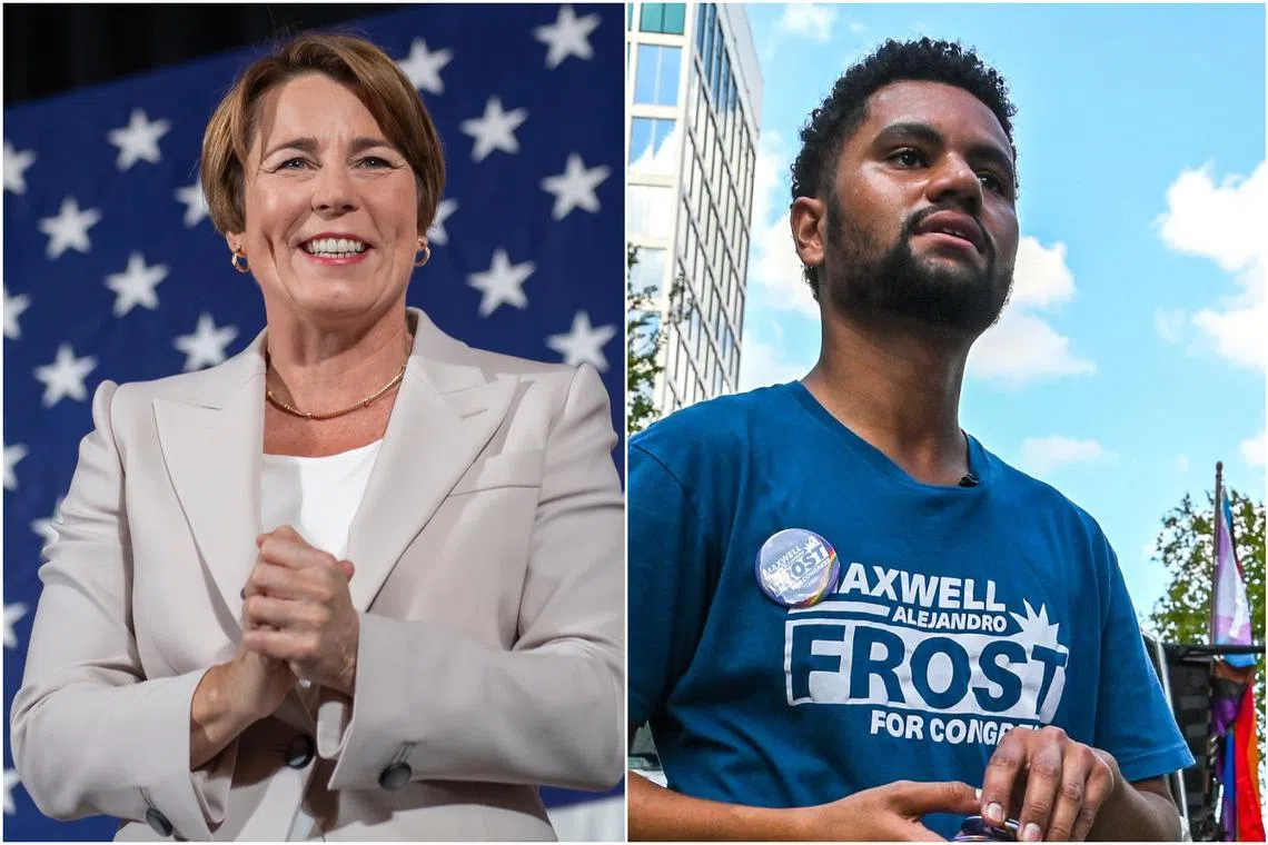 Massachusetts elected Democrat Maura Healey (left) as the first out lesbian governor, while Maxwell Frost is the first Gen Z elected to Congress.