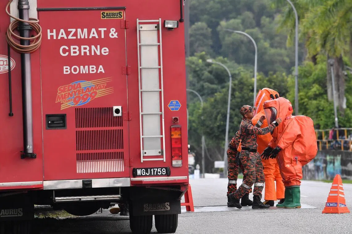 An area in Nilai, Negri Sembilan was secured after an explosion in the early morning of Dec 22, 2025.