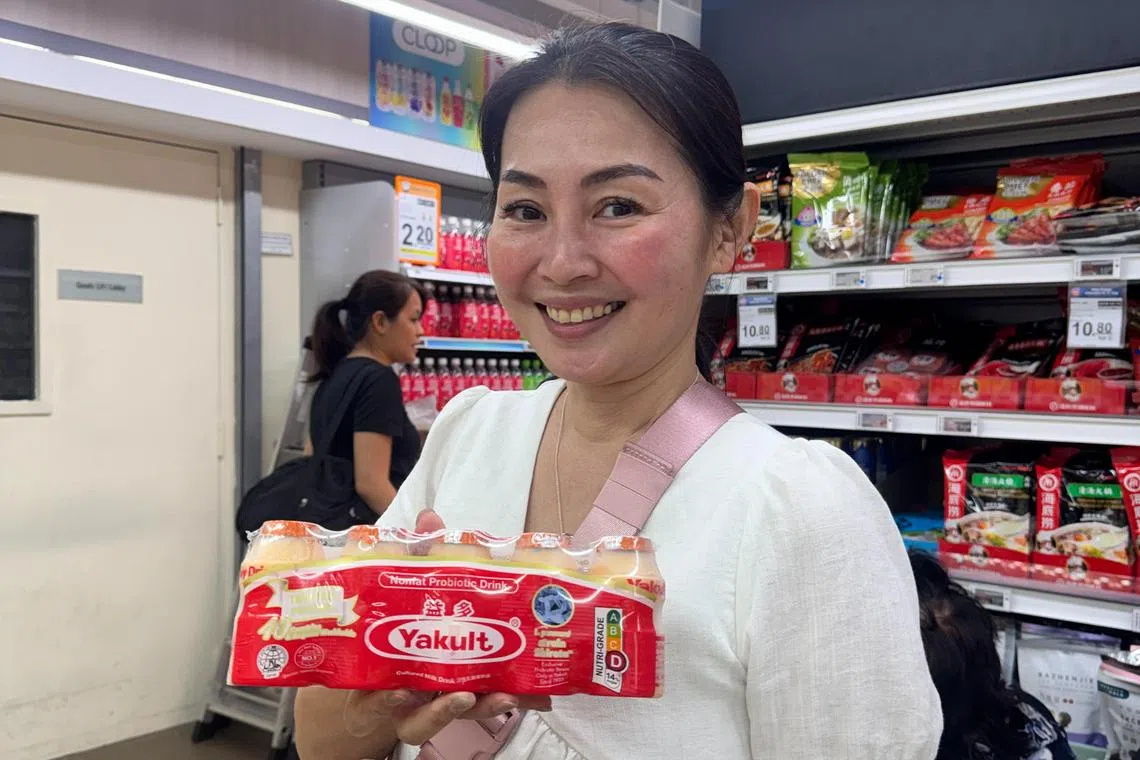 Teacher Brenda Chew made a trip down to NTUC FairPrice at Bishan specially to buy the orange Yakult.
