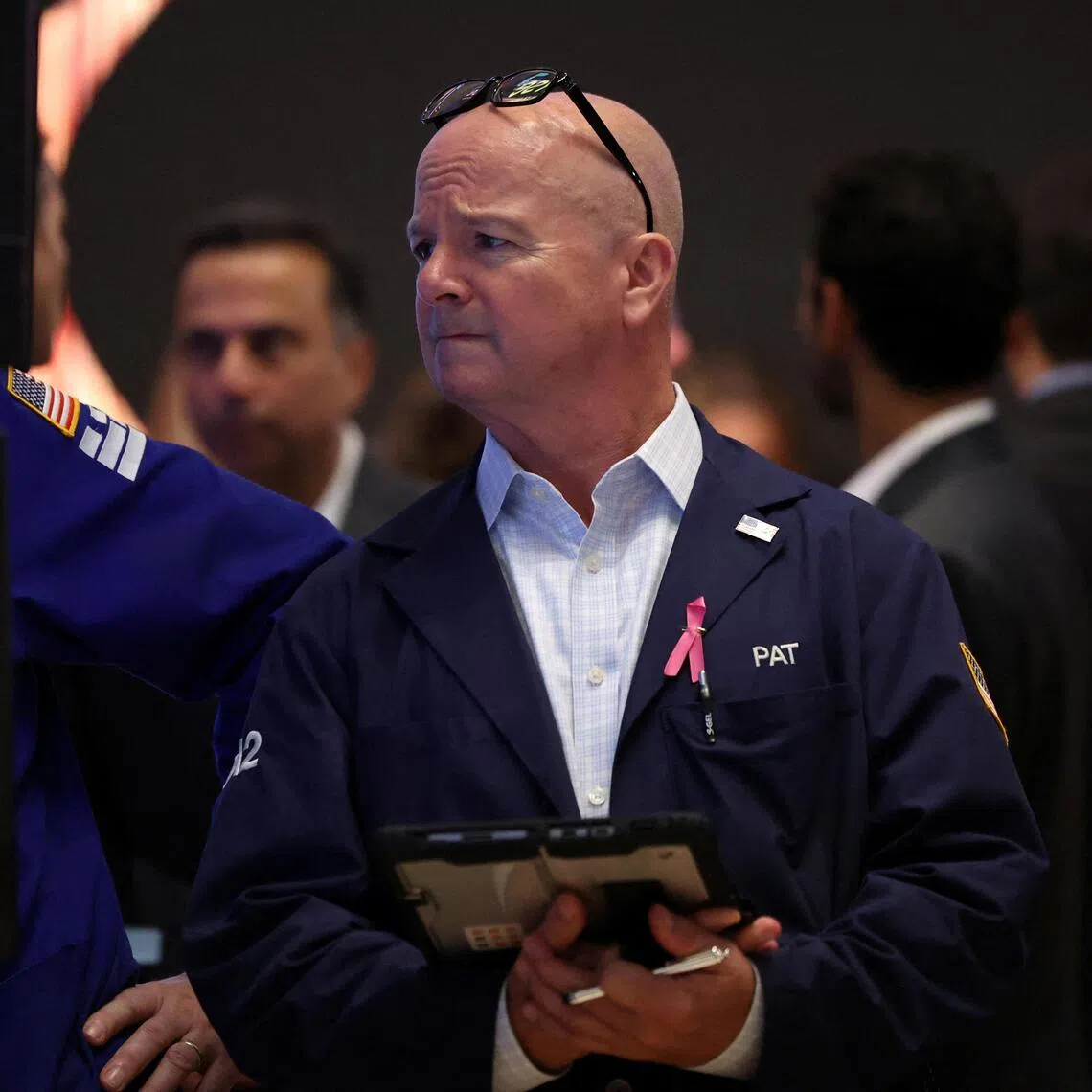 Trader working on the floor of the New York Stock Exchange in New York City on Sept 8.