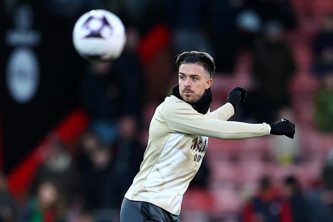 FILE PHOTO: Soccer Football - Premier League - AFC Bournemouth v Manchester City - Vitality Stadium, Bournemouth, Britain - February 24, 2024 Manchester City's Jack Grealish during the warm up before the match REUTERS/Peter Nicholls/File Photo