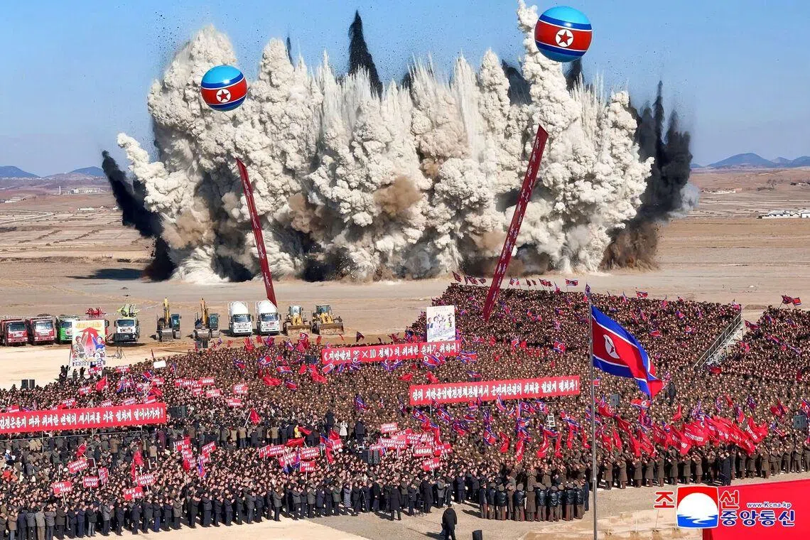 This picture released by North Korea's official Korean Central News Agency (KCNA) on Jan 30, 2026 shows a groundbreaking ceremony marking the start of a regional development policy-oriented construction in Unnyul County, South Hwanghae Province in North Korea. 