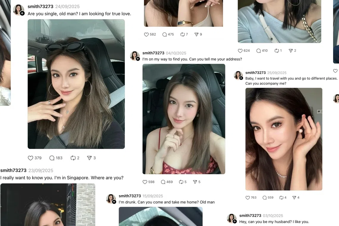 Dozens of accounts going by "Nicolette Smith" are luring netizens with AI-generated photos.
