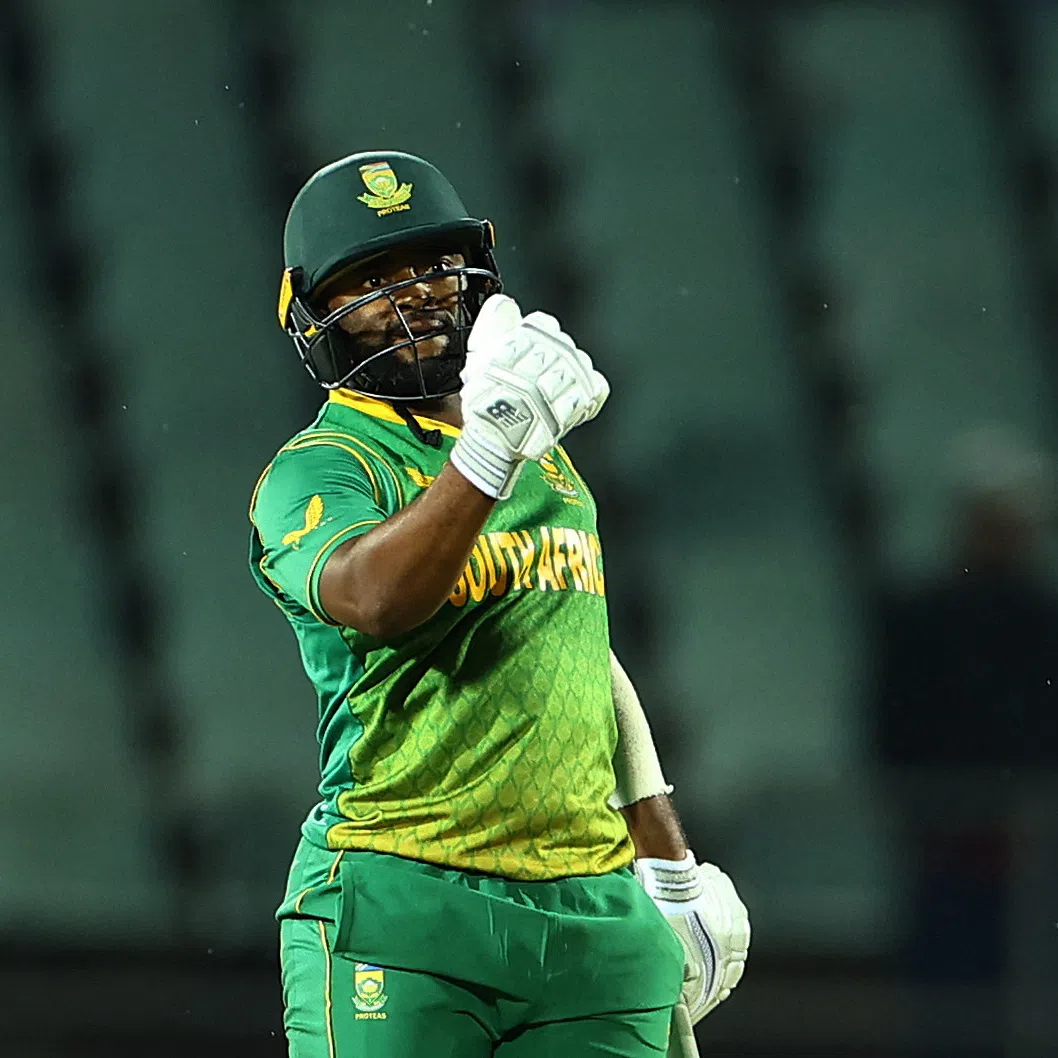 Cricket - South Africa v Netherlands - 2nd One Day International - Willowmoore Park, Benoni, South Africa - March 31, 2023 South Africa's Temba Bavuma celebrates after they won the match REUTERS/Siphiwe Sibeko
