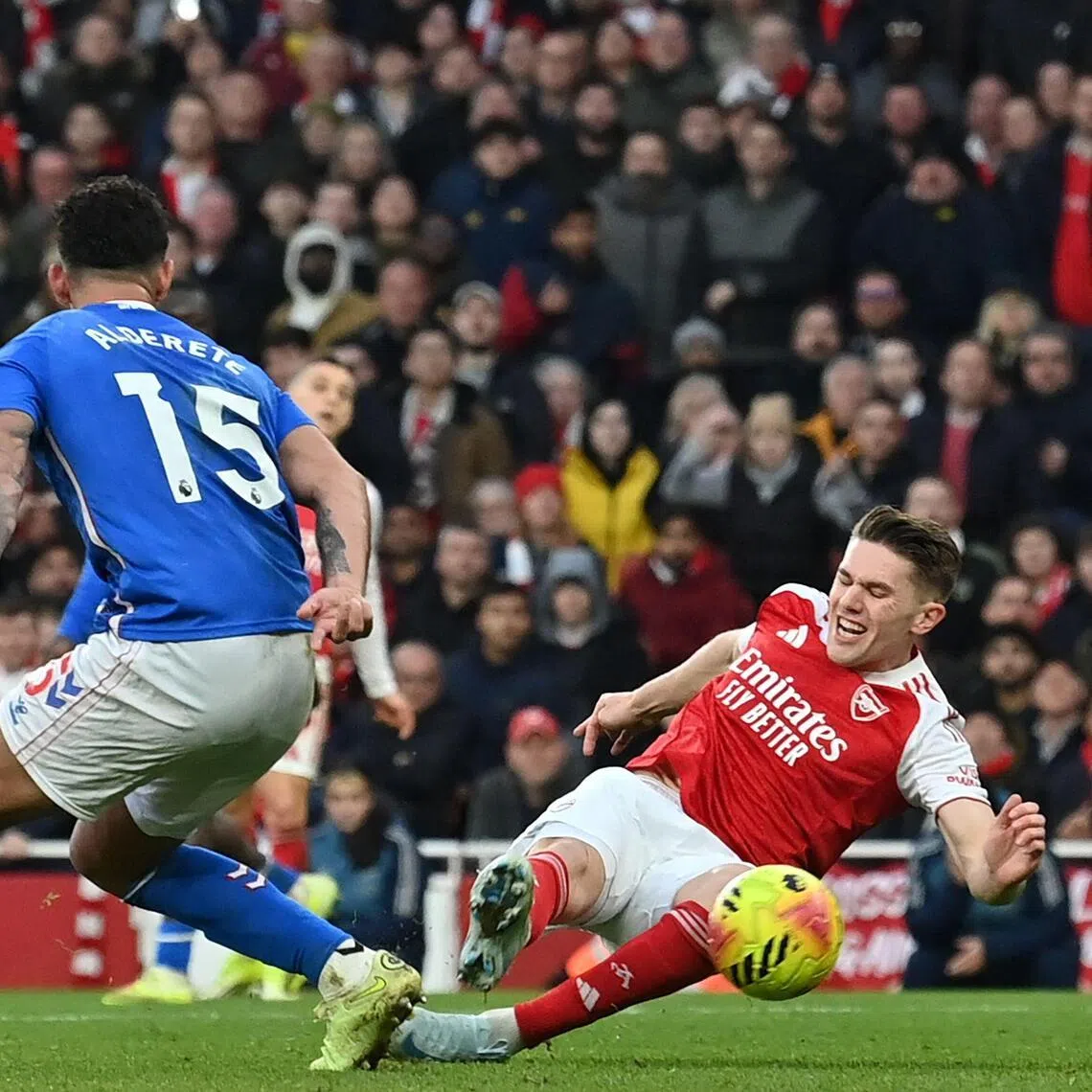 Viktor Gyokeres scores Arsenal's second goal during their 3-0 home win over Sunderland on Feb 7. 