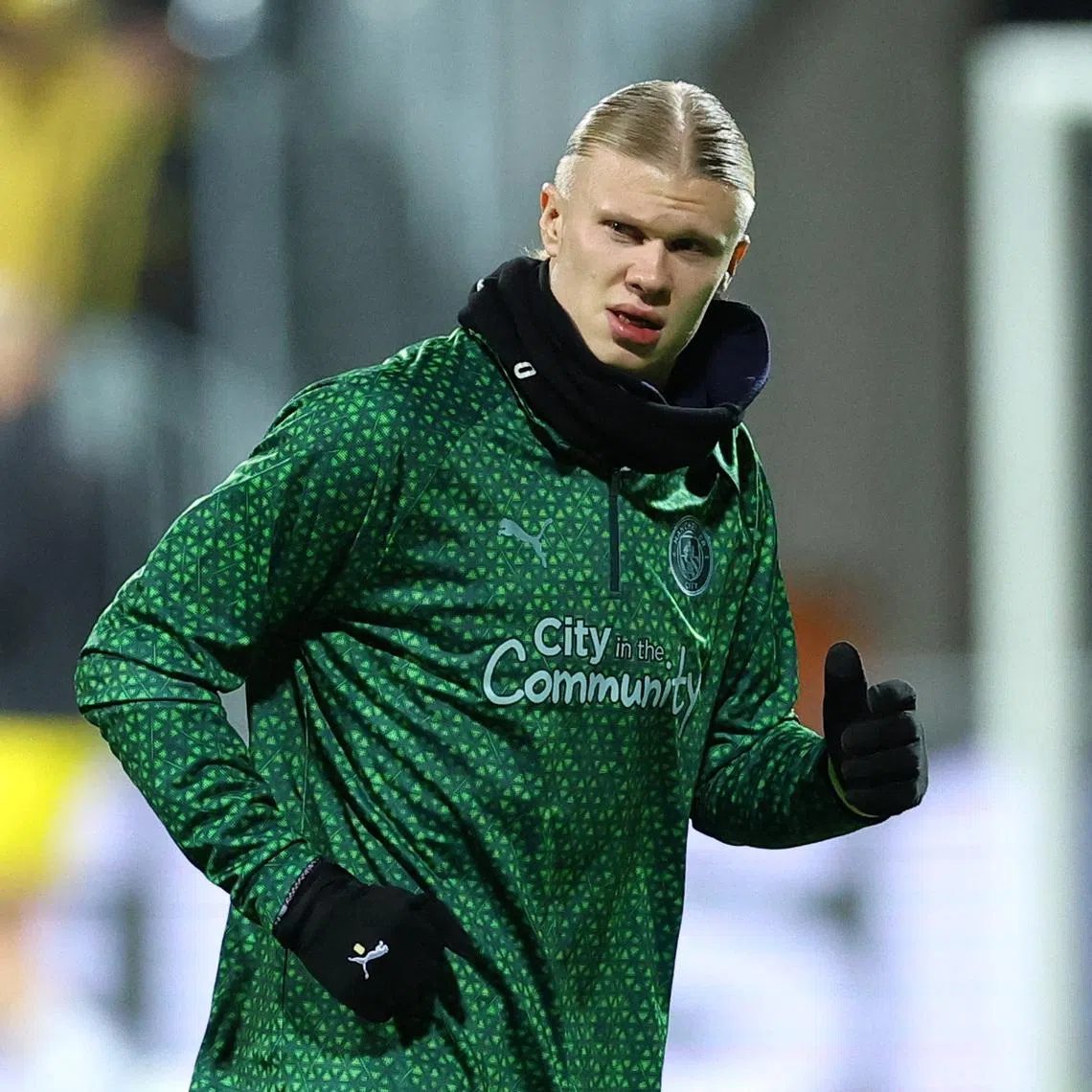Soccer Football - UEFA Champions League - Bodo/Glimt v Manchester City - Aspmyra Stadion, Bodo, Norway - January 20, 2026 Manchester City's Erling Haaland during the warm up before the match Action Images via Reuters/Andrew Boyers