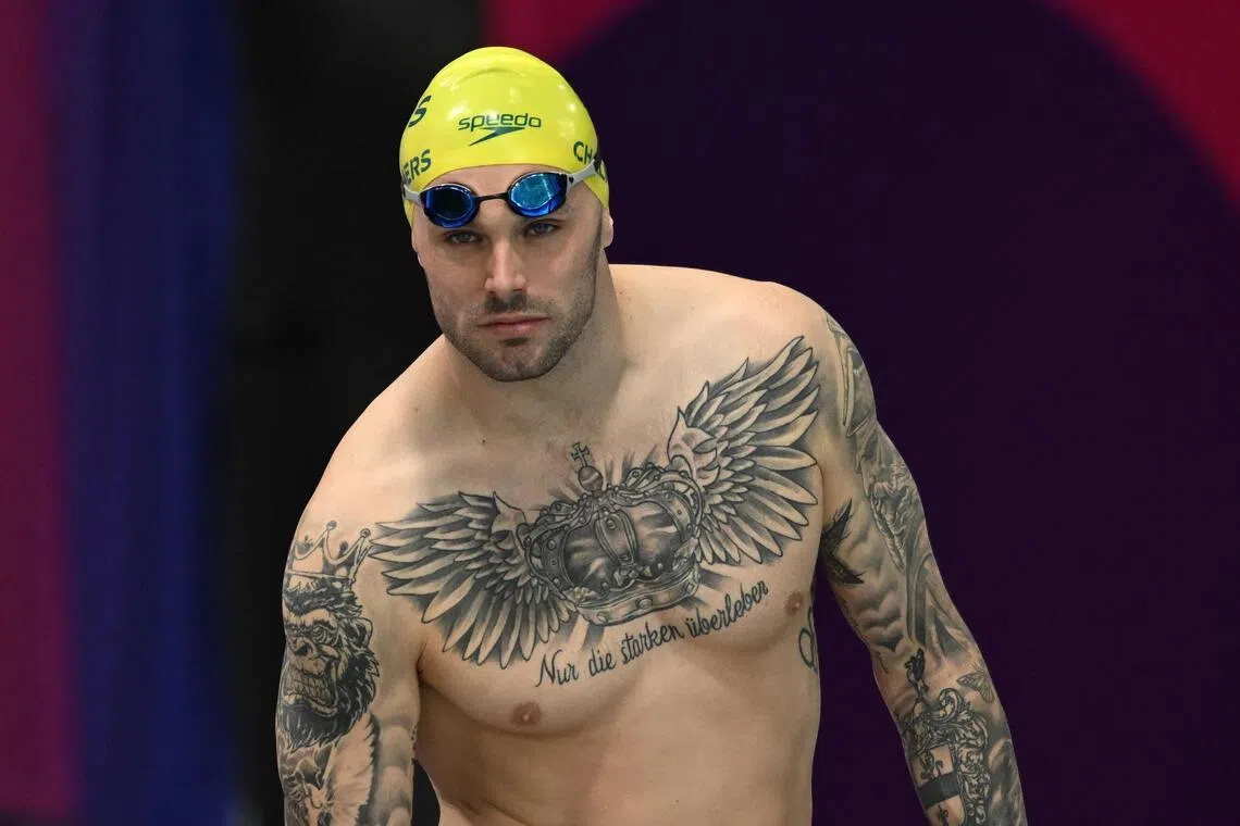epa13126117 Kyle Chalmers of the Australian Dolphins swim team familiarise themselves with the pool ahead of their first training session at Tollcross International Swimming Centre during of the XXIII Commonwealth Games in Glasgow, Scotland, Britain, 22 July 2026.  EPA/DEAN LEWINS