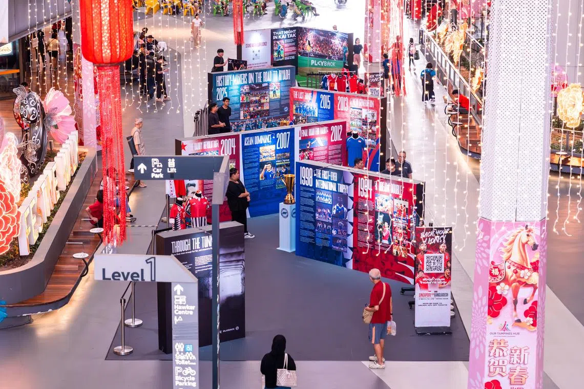 “Through the Tunnel”, a travelling exhibition developed by the Football Association of Singapore in partnership with The Straits Times and sports collectible firm Playback Asia, kicked off at Our Tampines Hub on Feb 26 and 27.