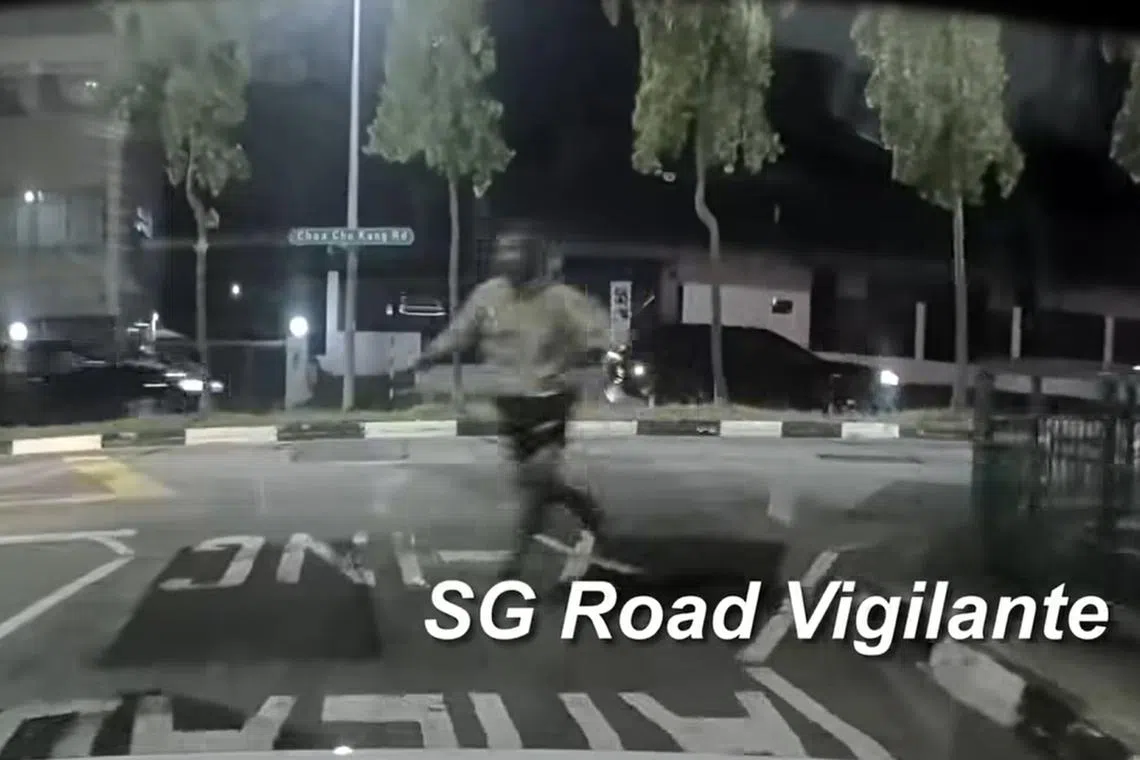 The 23-year-old male motorcyclist fled on foot before he was caught by the police.