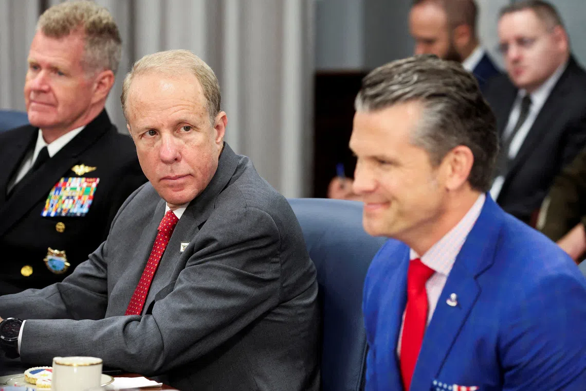 US Defence Secretary Pete Hegseth said Steve Feinberg (left) has his full support and “isn’t going anywhere”.
