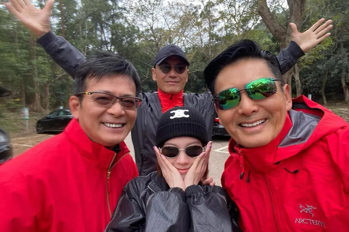 (From left) Felix Wong, Adrian Wong and Chow Yun Fat. Back: Michael Miu.