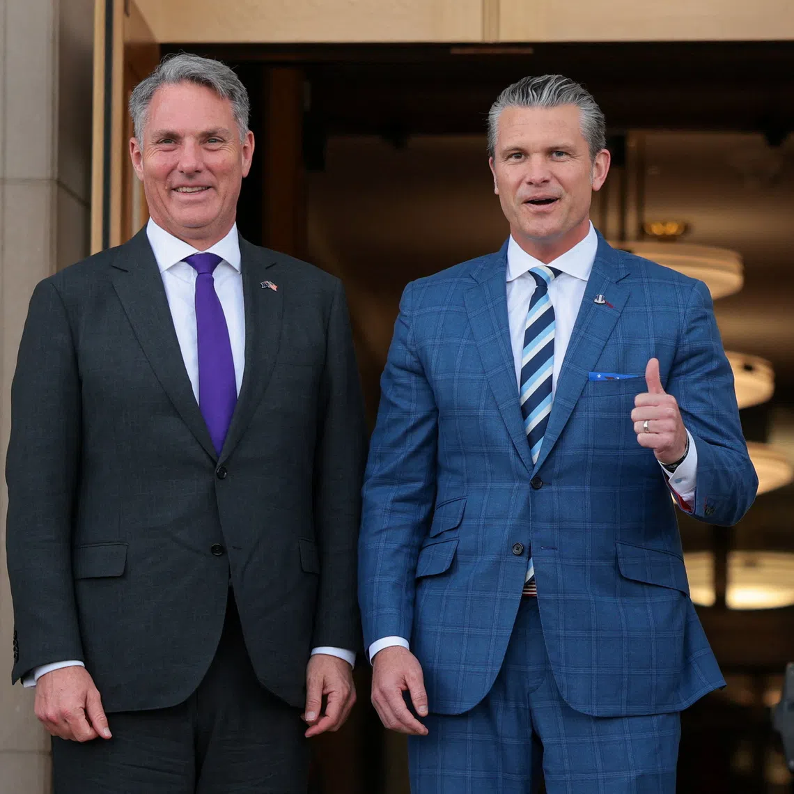 US Defence Secretary Pete Hegseth (right) poses for a photo with Australia’s Deputy Prime Minister and Defence Minister Richard Marles at the Pentagon.